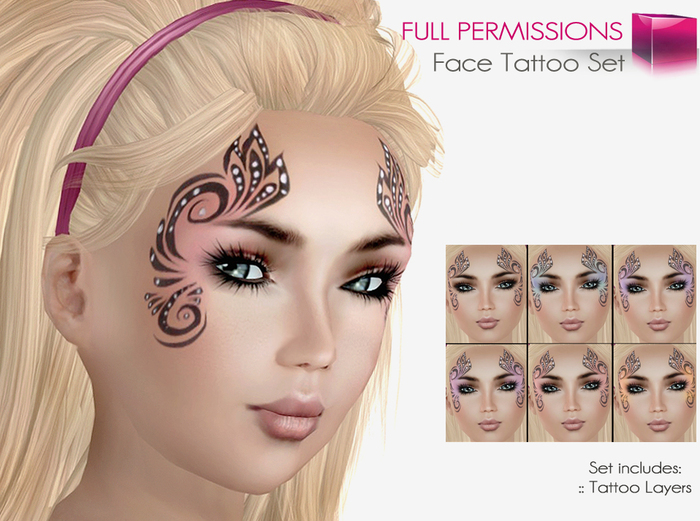 Full Perm Female Face Tattoo Set Fashion Kit – Face Painting