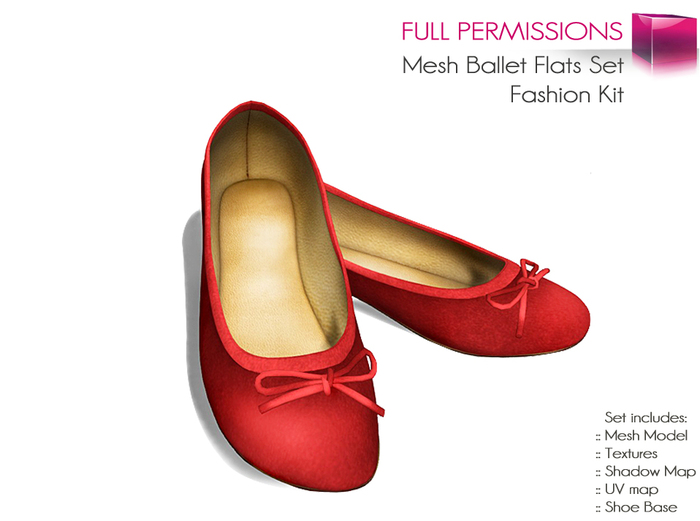 Full Perm Mesh Ballet Flats Set – Ballerina Flat Shoes – Fashion Kit