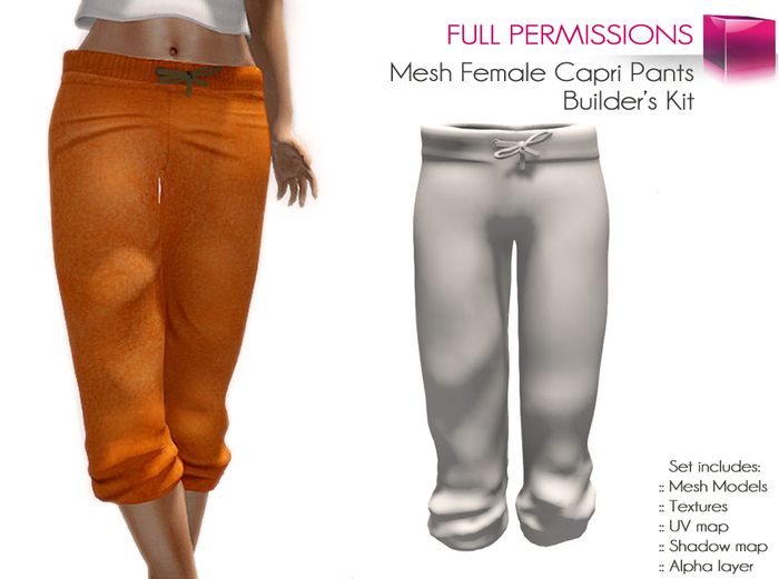 Full Perm Mesh Rigged Capri Pants – Builder’s Kit