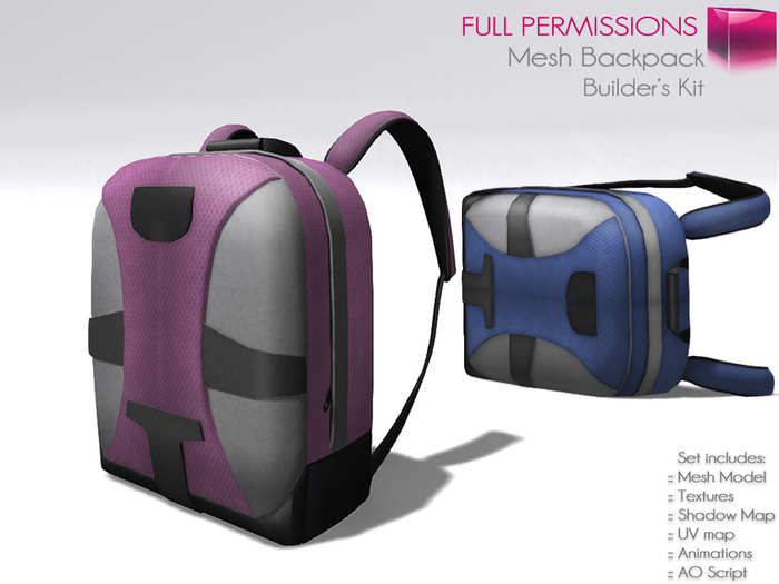 Full Perm Mesh Backpack with Animation and AO script Set – Builder’s Kit