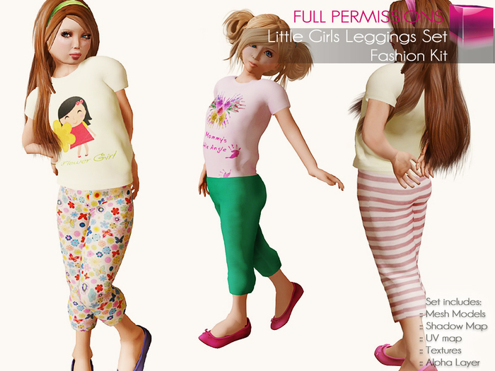 Full Perm Rigged Mesh Girl Kids Leggings – Fashion Kit