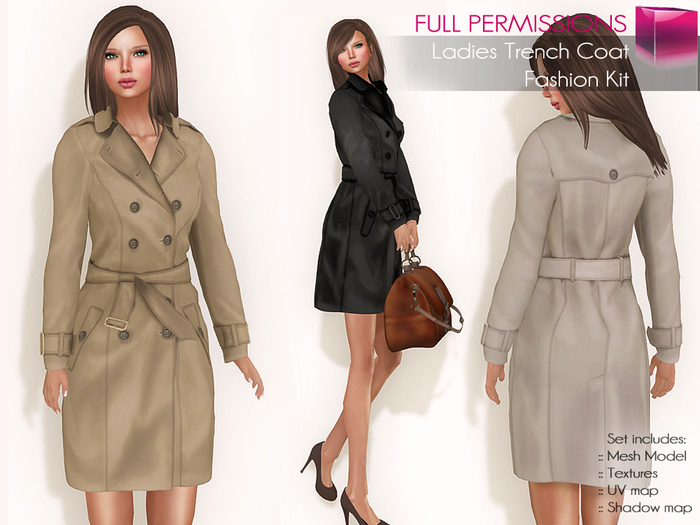 Full Perm Rigged Mesh Ladies Trench Coat – Fashion Kit