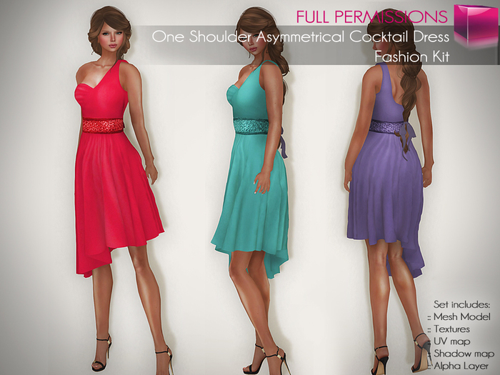 Full Perm Mesh One Shoulder Asymmetrical Dress – Fashion Kit