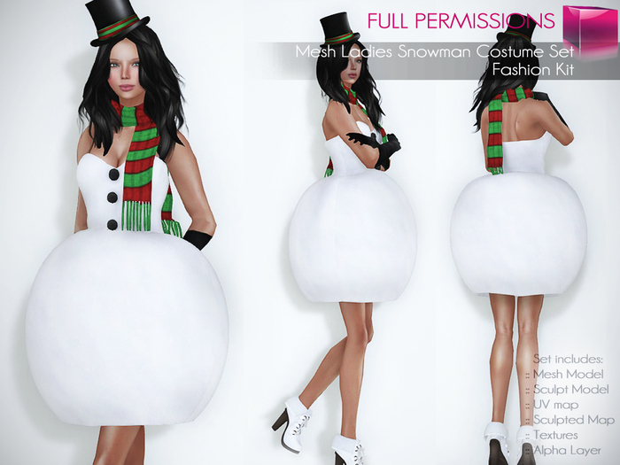 Full Perm Mesh Ladies Snowman Costume Set – Fashion Kit