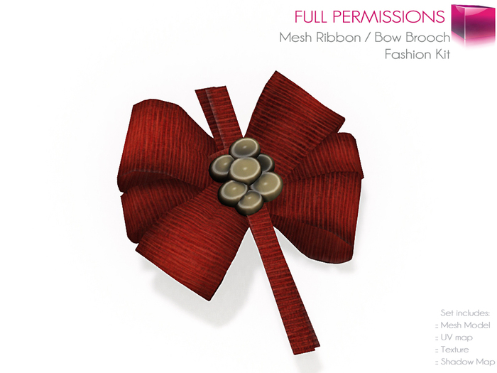 FulL Perm MI Mesh Ribbon – Bow Accessory – Fashion Kit