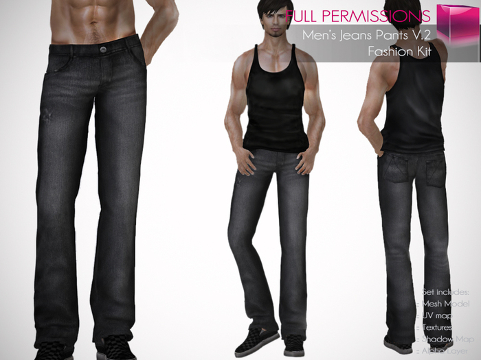 Full Perm Rigged Mesh Men’s Jeans Pants V.2 – Fashion Kit