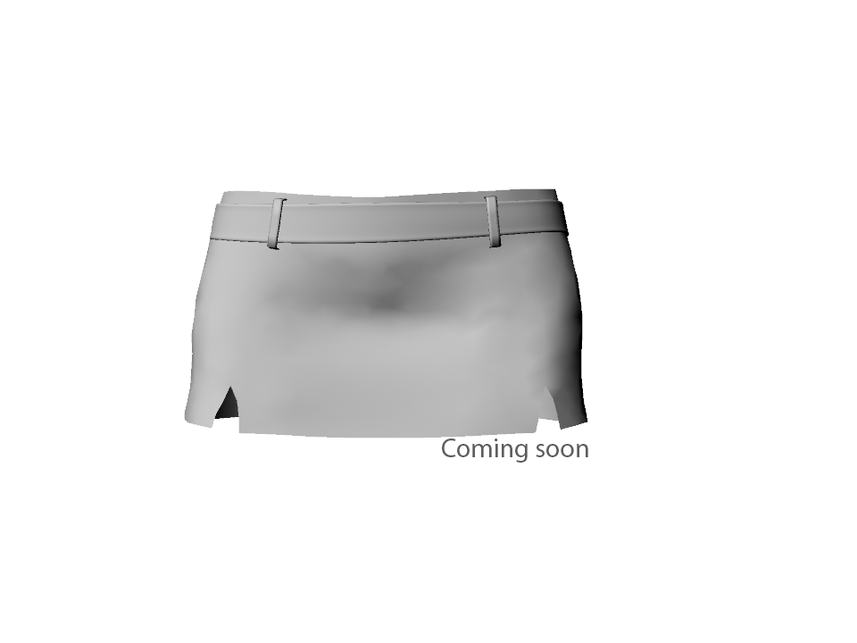 Coming soon – Mini skirt with front cuts w belt