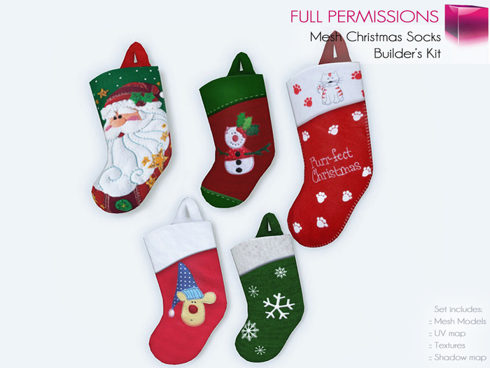 Full Perm Mesh Christmas Socks – Stockings – Builder’s Kit