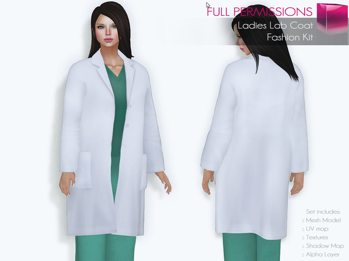 Full Perm Rigged Mesh Ladies Lab Coat – Fashion Kit