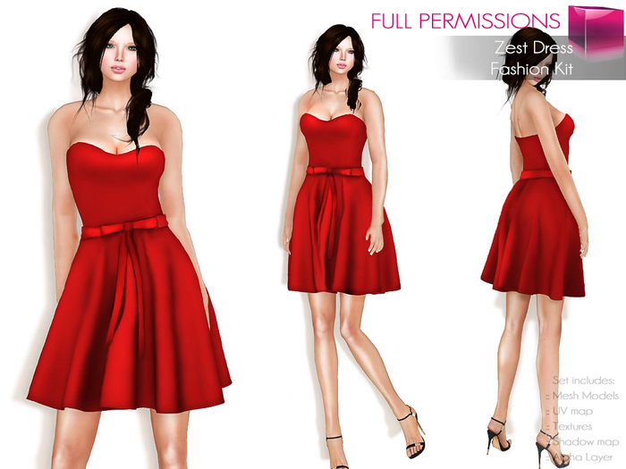 Full Perm Rigged Mesh Zest Dress / Party Dress – Fashion Kit