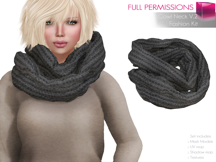 Full Perm Mesh Knitted Unisex Cowl Scarf V.2 Set – Fashion Kit