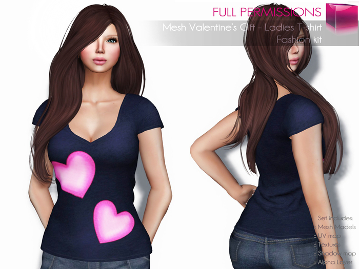 Full Perm Rigged Mesh Ladies Valentine T-shirt – Fashion Kit