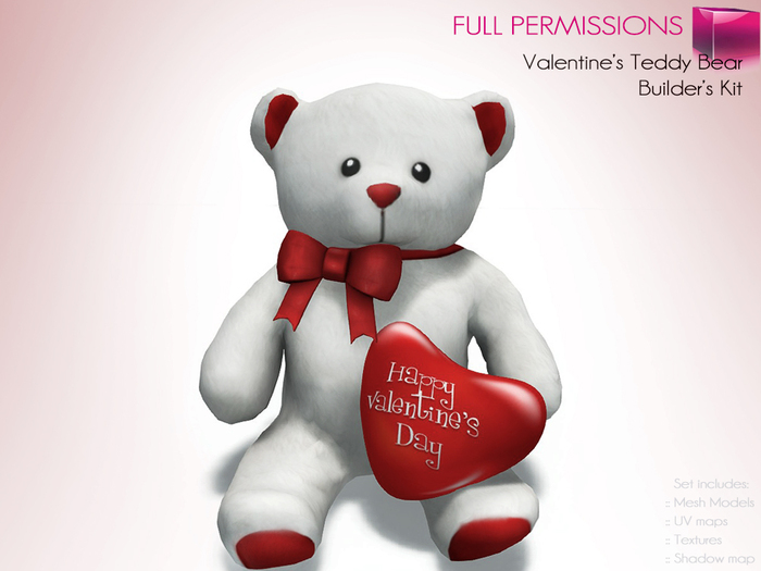 Full Perm Mesh Valentines Day Gift – Teddy Bear – Builder’s Kit