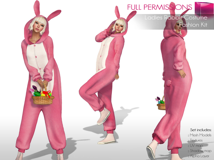 Full Perm Rigged Mesh Ladies Rabbit Costume – Fashion Kit