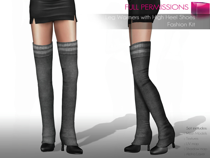 Full Perm Rigged Mesh Leg Warmers With High Heel Shoes – Fashion Kit
