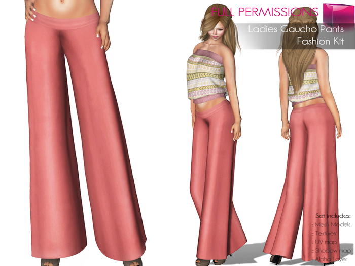 Full Perm Rigged Mesh Ladies Gaucho Pants – Fashion Kit