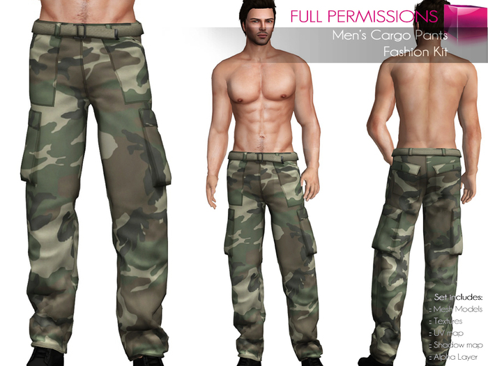 Full Perm Rigged Mesh Men’s Cargo Pants – Fashion Kit