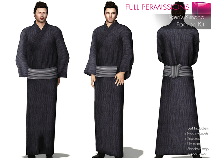 Full Perm Rigged Mesh Men’s Kimono – Fashion Kit