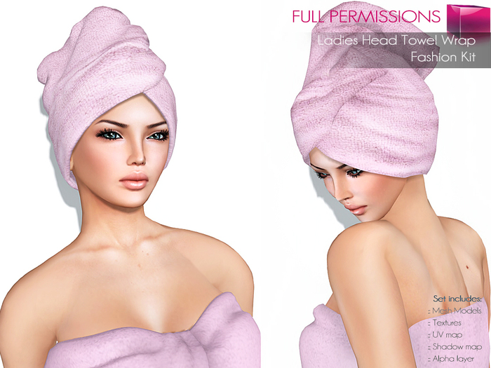Full Perm Rigged Mesh Ladies Head Towel Wrap – Fashion Kit
