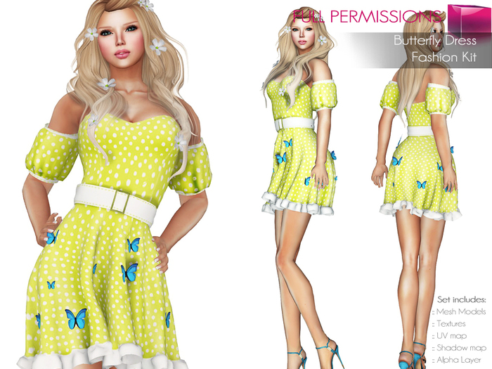 Full Perm Rigged Mesh Butterfly Dress – Fashion Kit