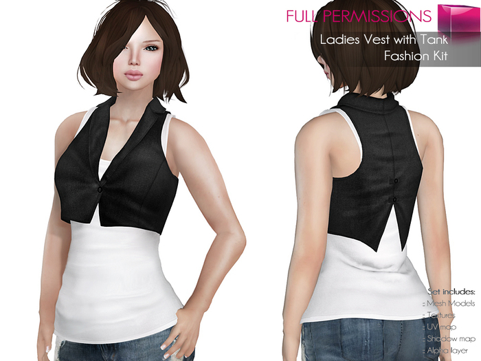 Full Perm Rigged Mesh Ladies Vest With Tank top – Fashion Kit