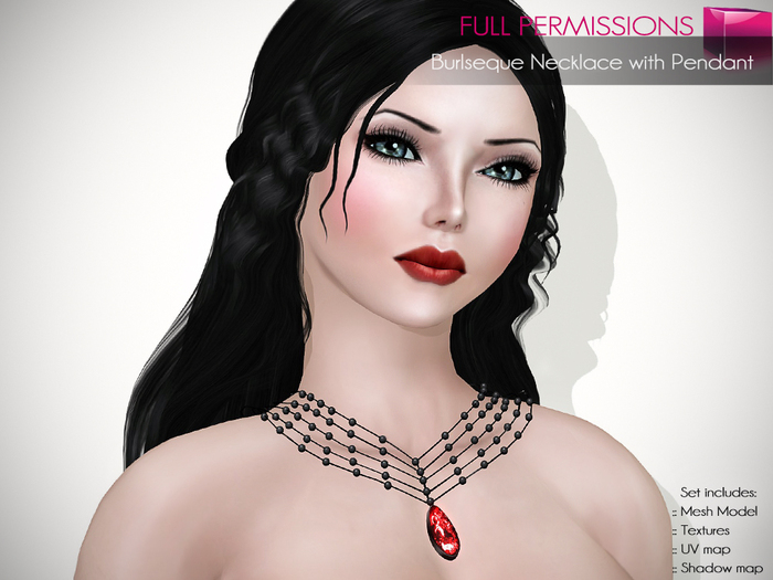 Full Perm Rigged Mesh Burlesque Necklace Set