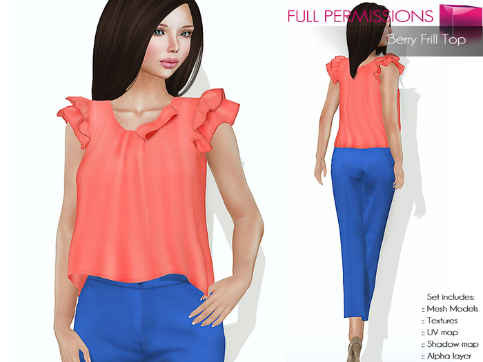 Full Perm Rigged Mesh Berry Frill Top