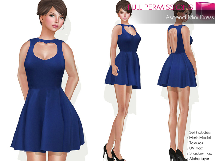 Full Perm Rigged Mesh Back Hole Ascend Mini Dress