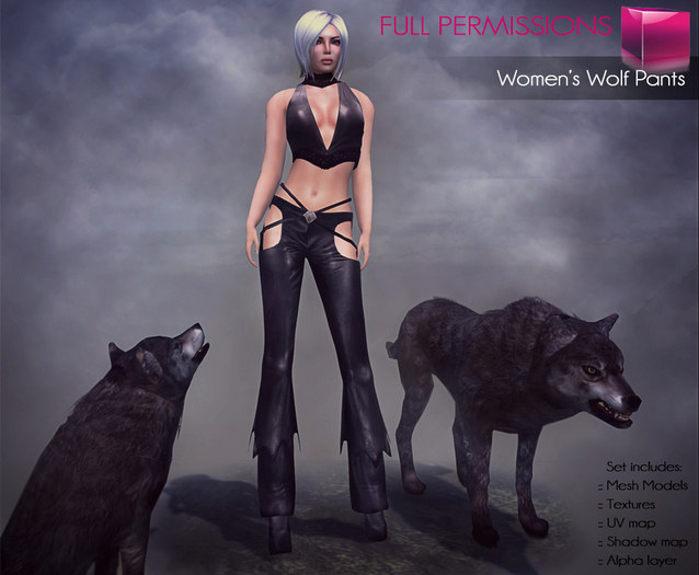 Full Perm Rigged Mesh Women’s Wolf Leather Pants