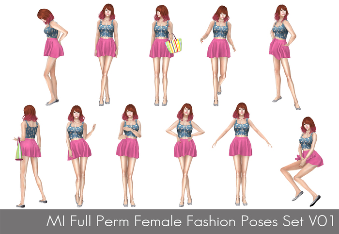 MI Full Perm Female Fashion Poses Set V01