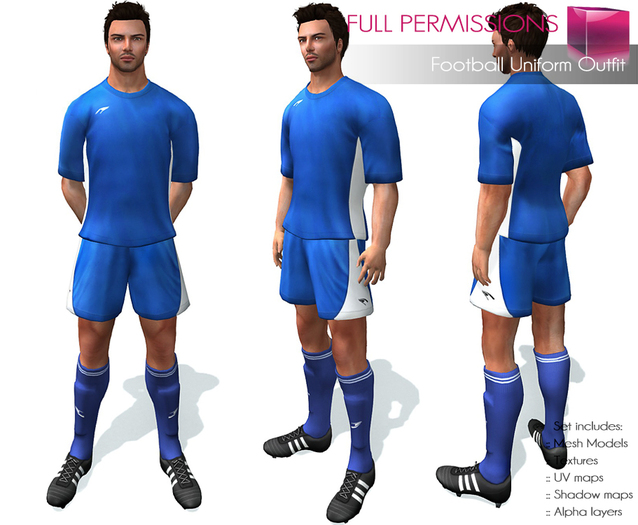 Full Perm Rigged Mesh Football Uniform Outfit