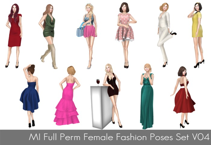 MI Full Perm Female Fashion Poses Set V04