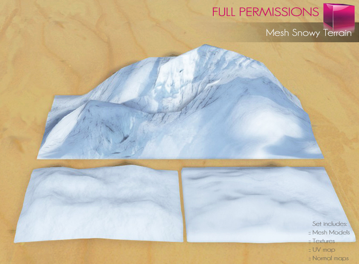 Full Perm Mesh Snowy Terrain Set