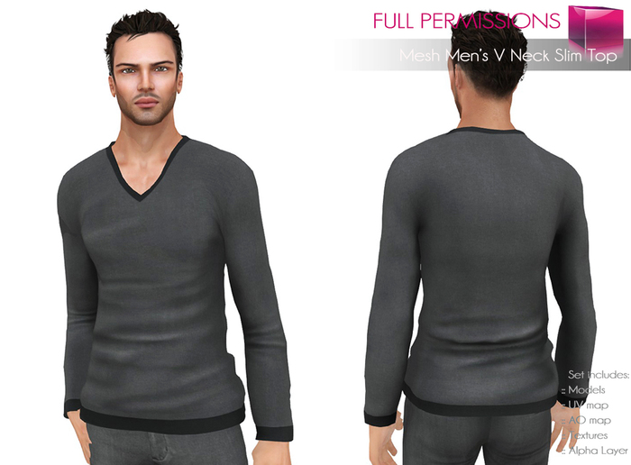 Full Perm Rigged Mesh Outfit Set – Men’s Athletic Casual Outfit