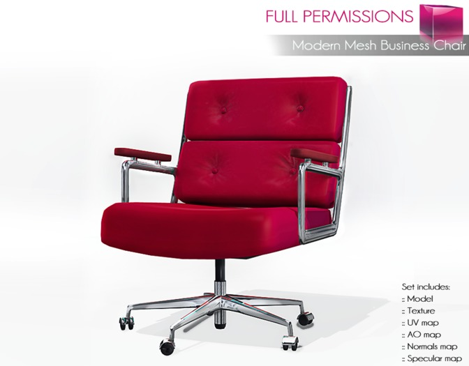 Full Perm Mesh Modern Business Chair with 5 Sitting Animation