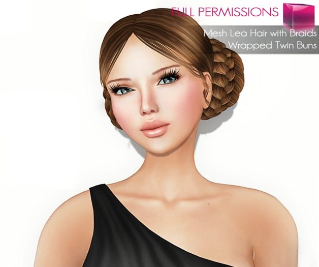 Full Perm Mesh Lea Hair With Braids Wrapped Twin Buns