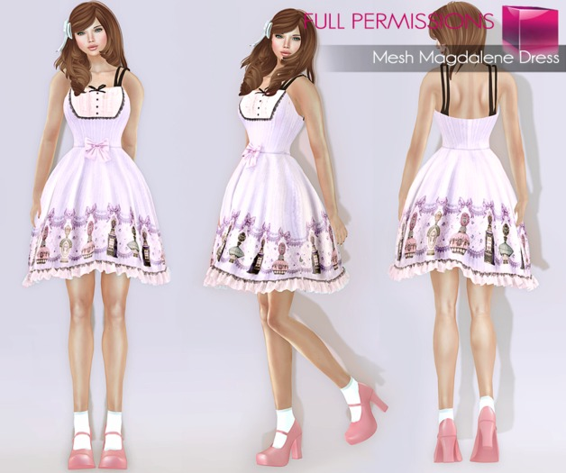 Full Perm Fitmesh and Rigged Mesh Magdalene Dress