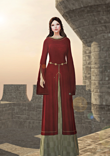 Full Perm Fitmesh and Rigged Mesh 14th Century Medieval Gown Dress