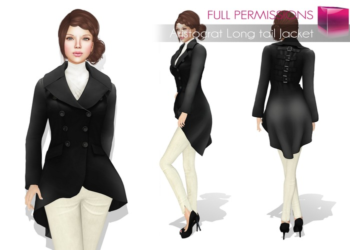 Full Perm Fitmesh and Rigged Mesh Aristocrat Long tail Jacket