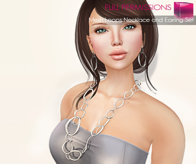 Full Perm Mesh Loops Necklace V2 with Earrings Set