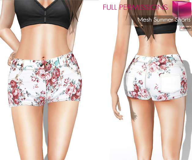 Full Perm Fitmesh and Rigged Mesh Women’s Summer Shorts