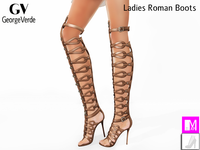 Full Perm Ladies Overknee Roman Boots for MAP Feet by George Verde