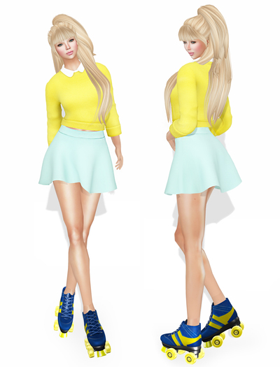 MI Rigged Mesh Skater Girl Outfit