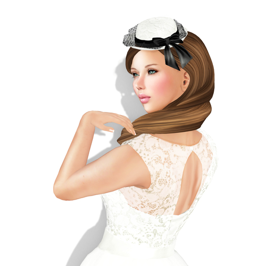 MI Rigged Mesh Hair With Small Vintage Hat
