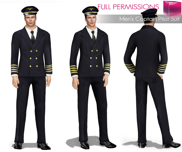 MI Rigged Mesh Men’s Captain Pilot Uniform With Pilot Hat