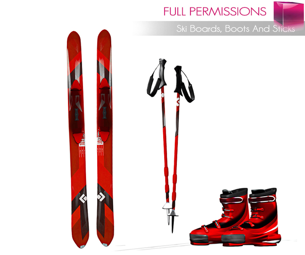 Meli Imako Full Perm Mesh Ski Boards, Boots And Stick