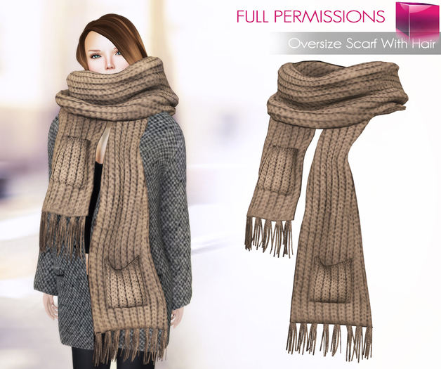 Meli Imako Full Perm Mesh Rigged Oversize Scarf With Hair
