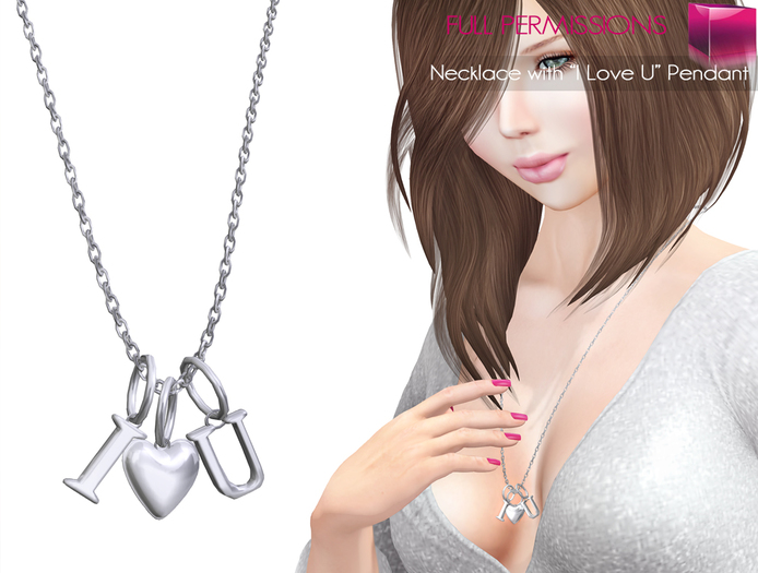 Meli Imako Full Perm Mesh Necklace with “ILoveU” Pendant