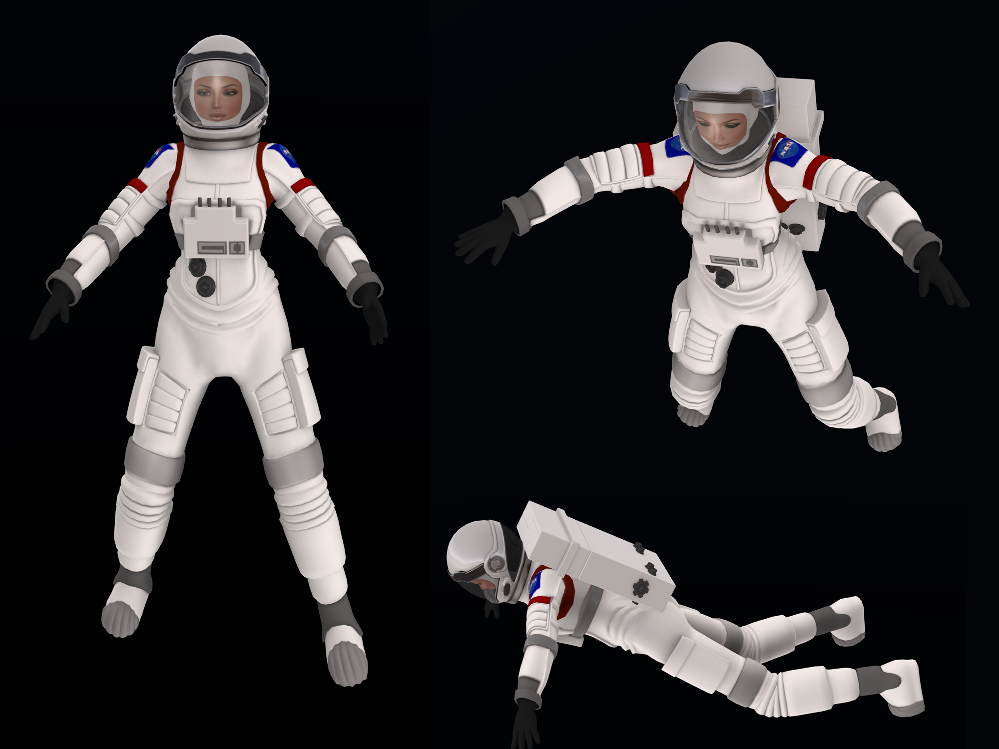 Full Perm Rigged Mesh Female Space Suit