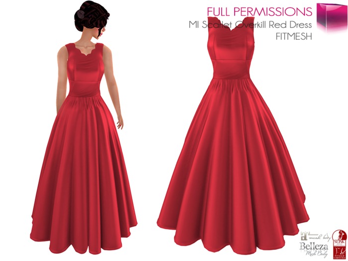 WEEKEND SALE – SAVE %60- 100L ONLY DURING THE WEEKEND MI Scarlet Overkill Red Dress FITMESH – Slink – Maitreya – Belleza – Classic